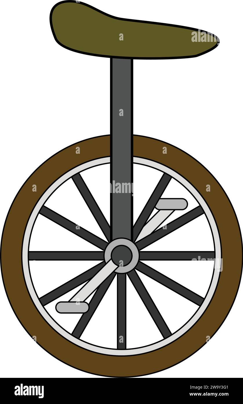 illustration of side view of unicycle Stock Vector Image & Art Alamy