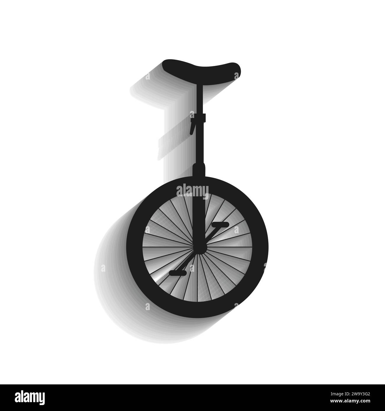 Vector illustration of side view of unicycle Stock Vector Image & Art