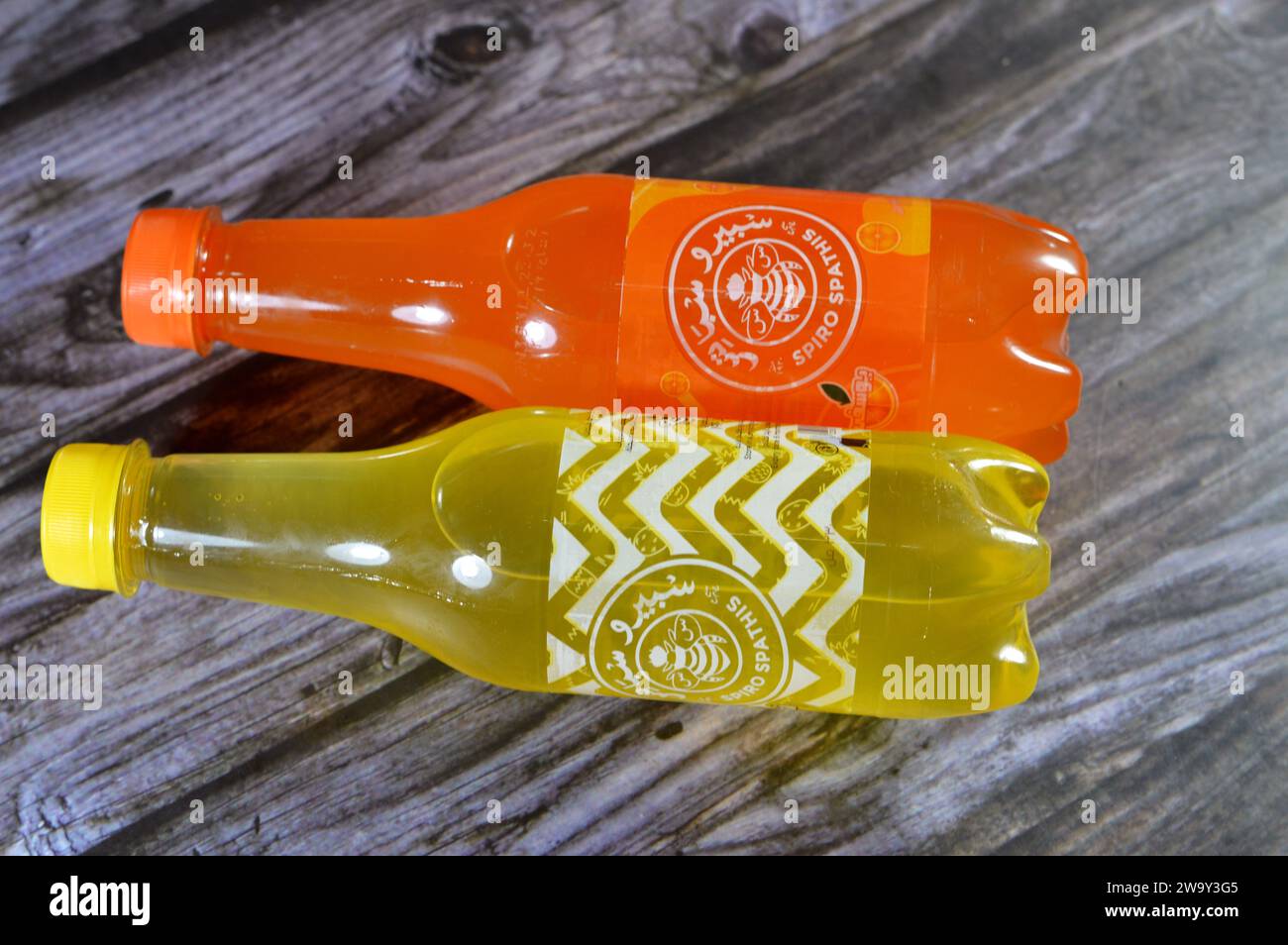 Cairo, Egypt, December 25 2023 Spiro Spathis mandarin orange and