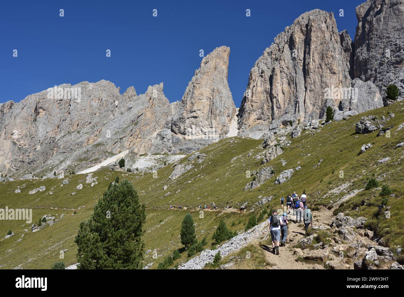 Hiking in the Dolomites, Italy Stock Photo - Alamy