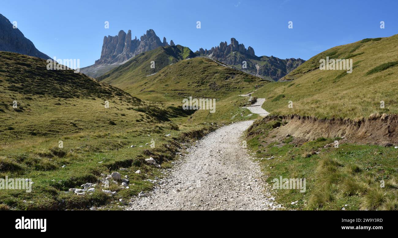 Hiking in the Dolomites, Italy Stock Photo - Alamy