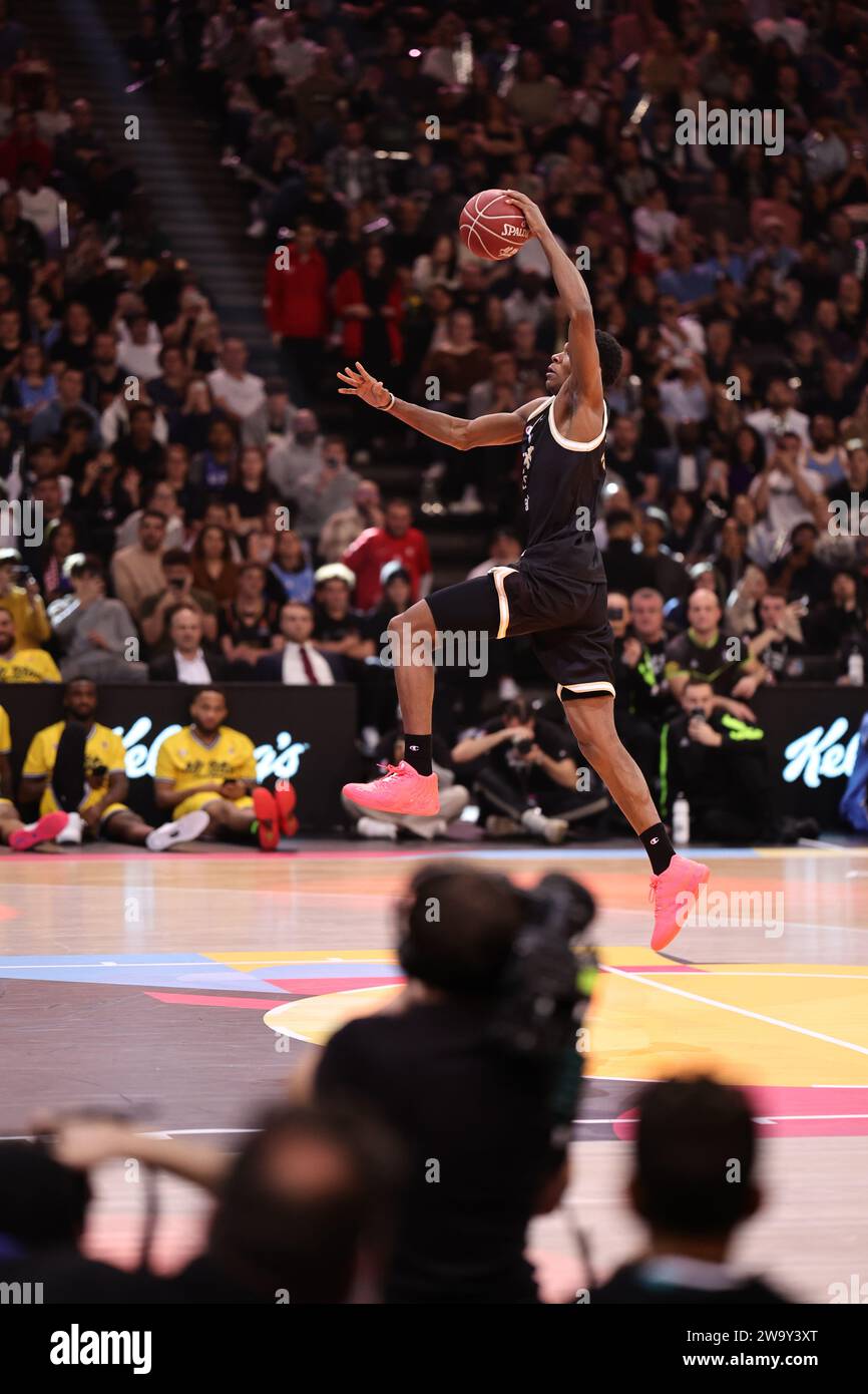 Paris, France. 30th Dec, 2023. during the All-Star Game LNB 2023, Kellogg's Dunk Contest Basketball event on December 30, 2023 at Accor Arena in Paris, France - Photo Loic Wacziak/DPPIAllan DOKOSSI (Dijon) Credit: DPPI Media/Alamy Live News Stock Photo