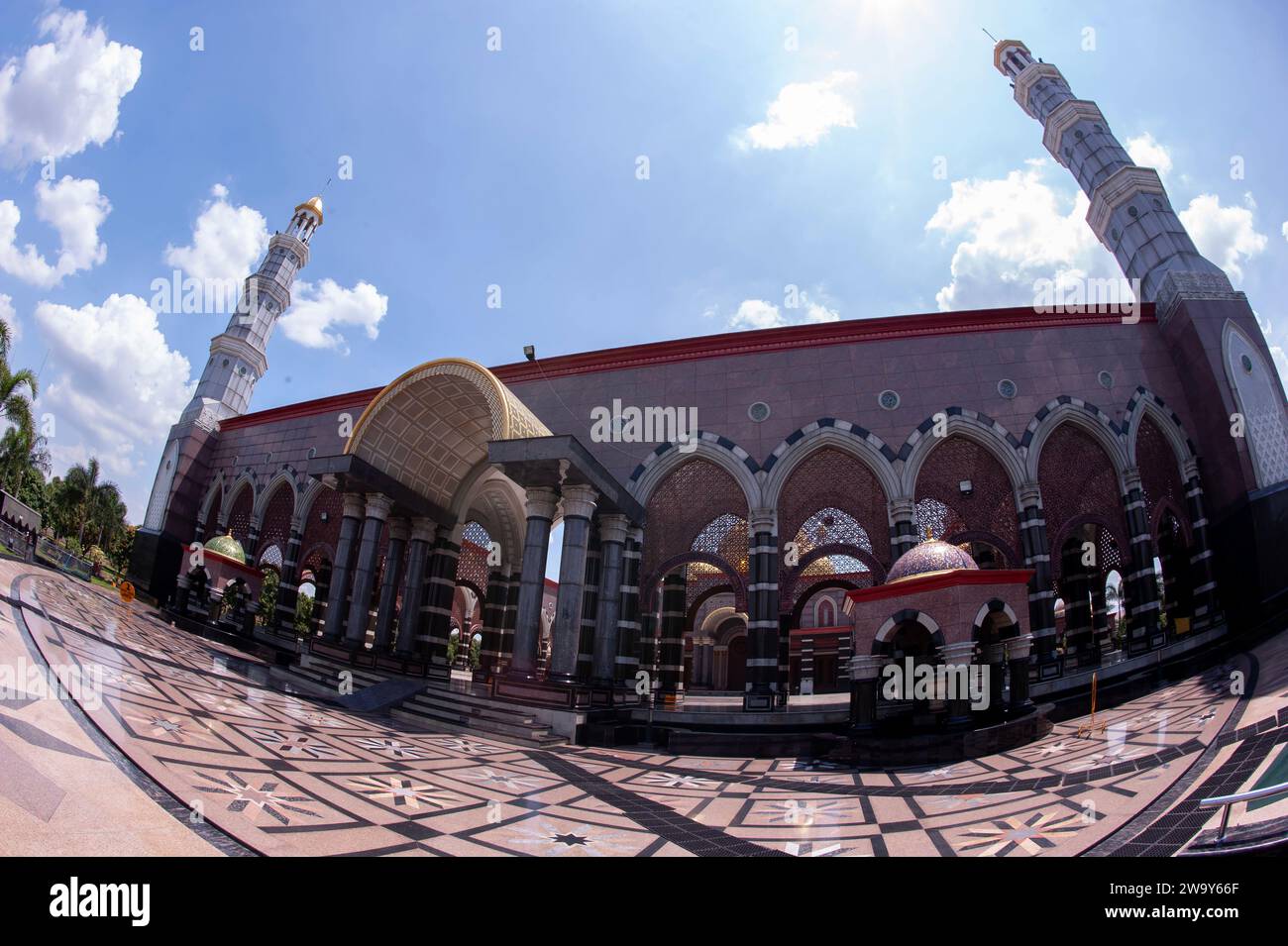 Minarets, Dian Al-Mahri Mosque, also known as Golden Dome Mosque, Depok, Jakarta, West Java, Indonesia Stock Photo