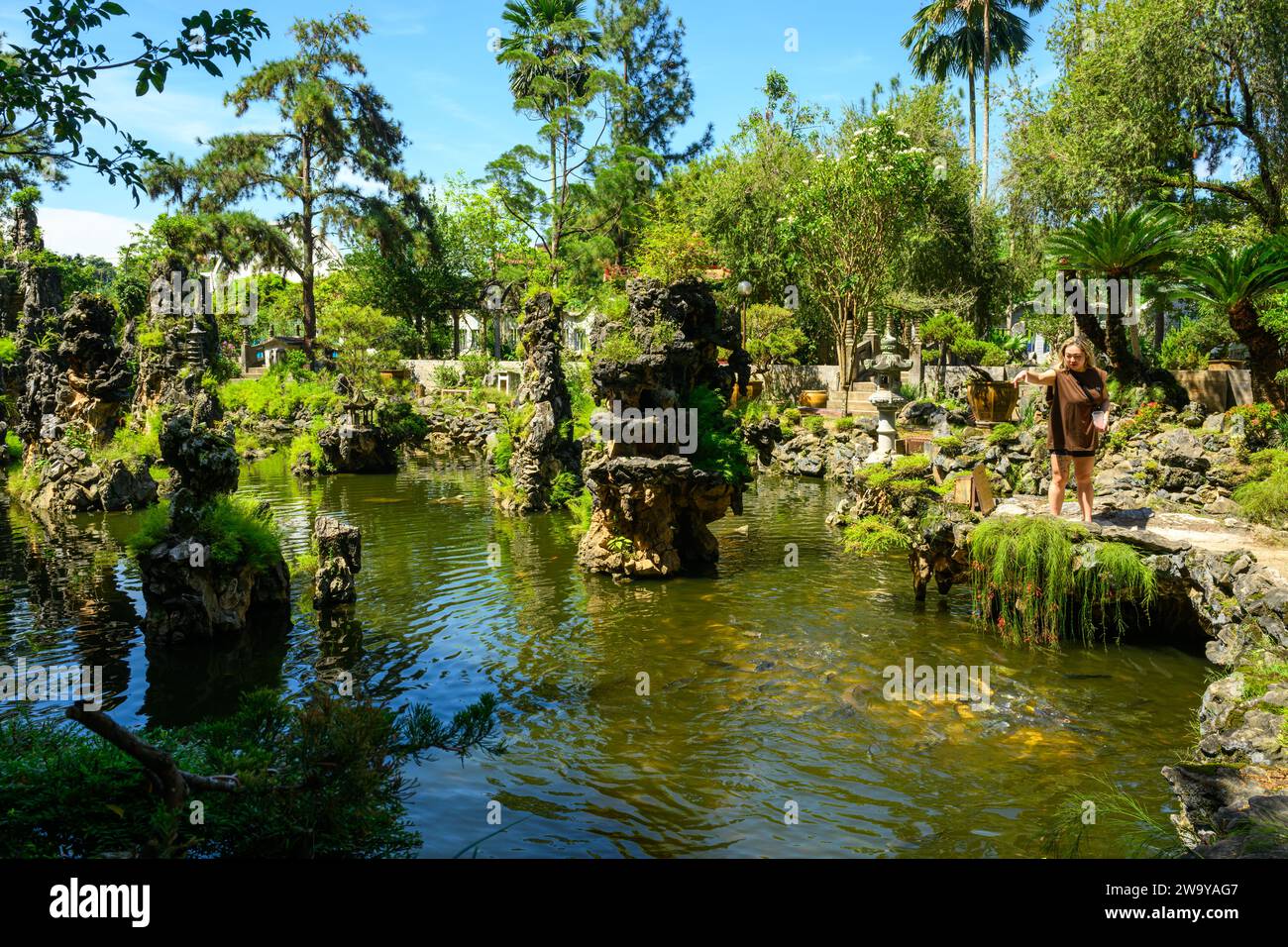 The gardens at Sam Poh Tong Temple, Ipoh, Perak, Malaysia Stock Photo