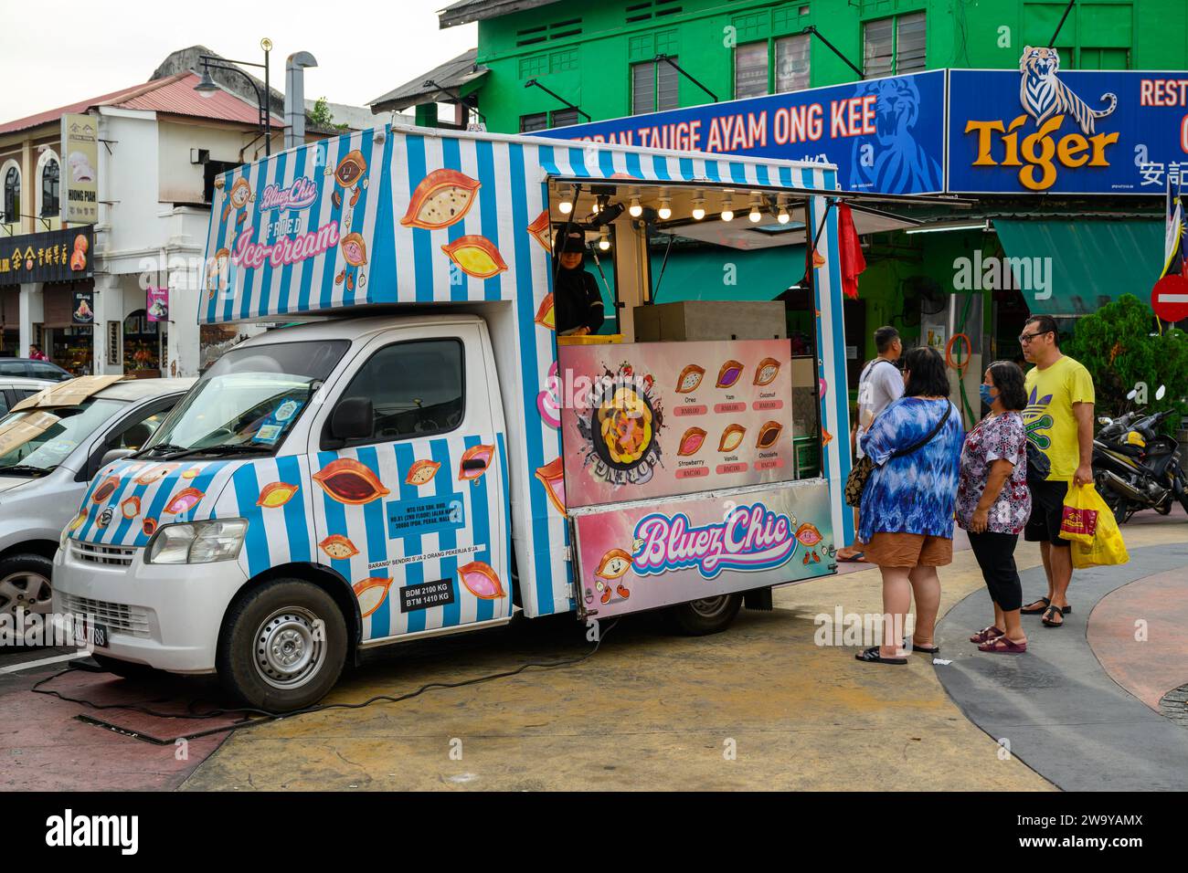 Selling fried ice cream in the Ipoh Food Quarter, Ipoh, Perak, Malaysia