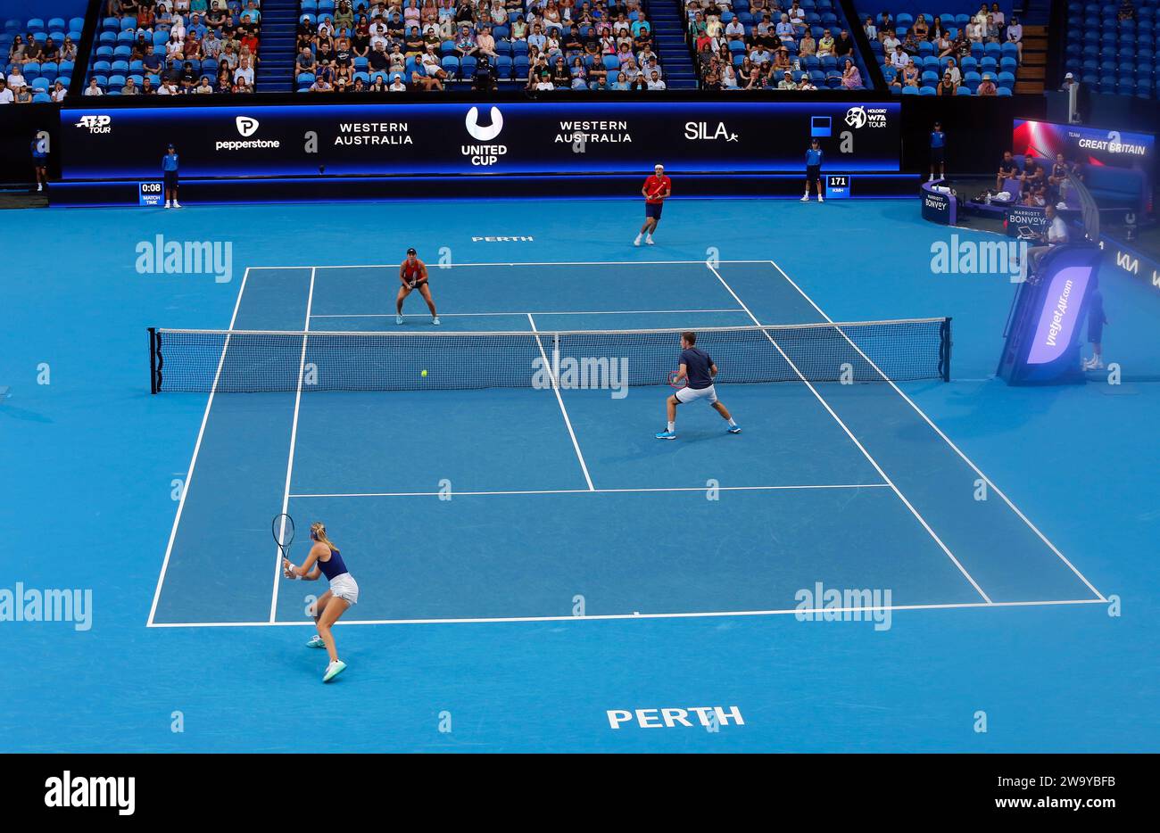 Perth, Australia. 31st Dec, 2023. Katie Boulter (FrontL) /Cameron