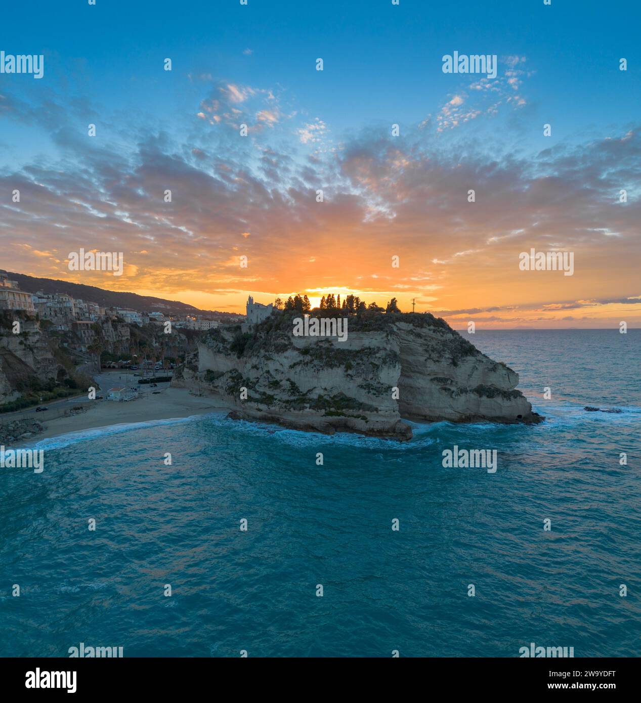 Tropea Italy 16 December 2023 Panorama View Of Rotonda Beach And 