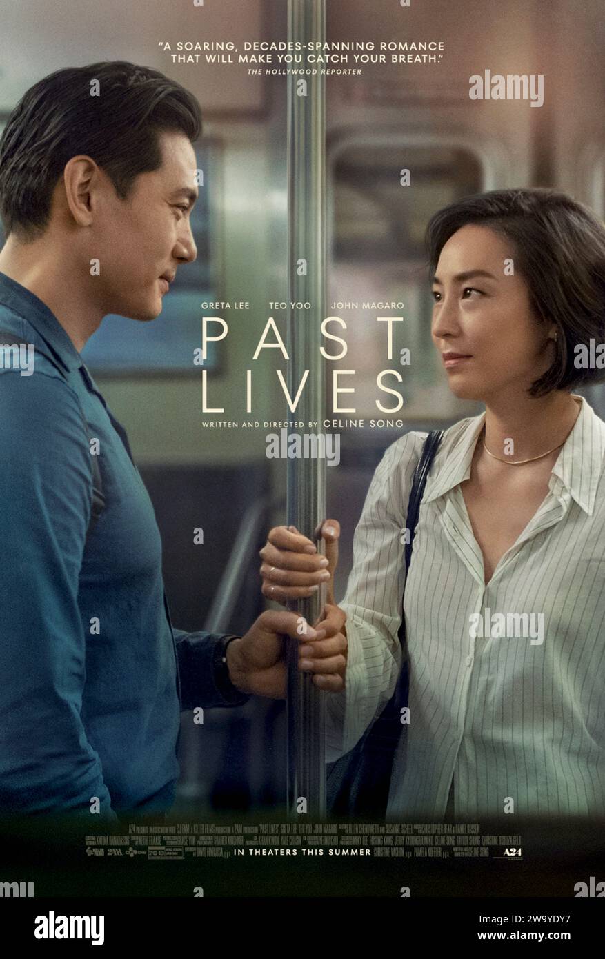 Past Lives (2023) directed by Celine Song and starring Greta Lee, Teo Yoo and John Magaro. South Korean drama about Nora and Hae Sung, two deeply connected childhood friends who are wrested apart after Nora's family emigrates from South Korea. Twenty years later, they are reunited for one fateful week as they confront notions of love and destiny. US one sheet poster ***EDITORIAL USE ONLY***. Credit: BFA / A24 Stock Photo