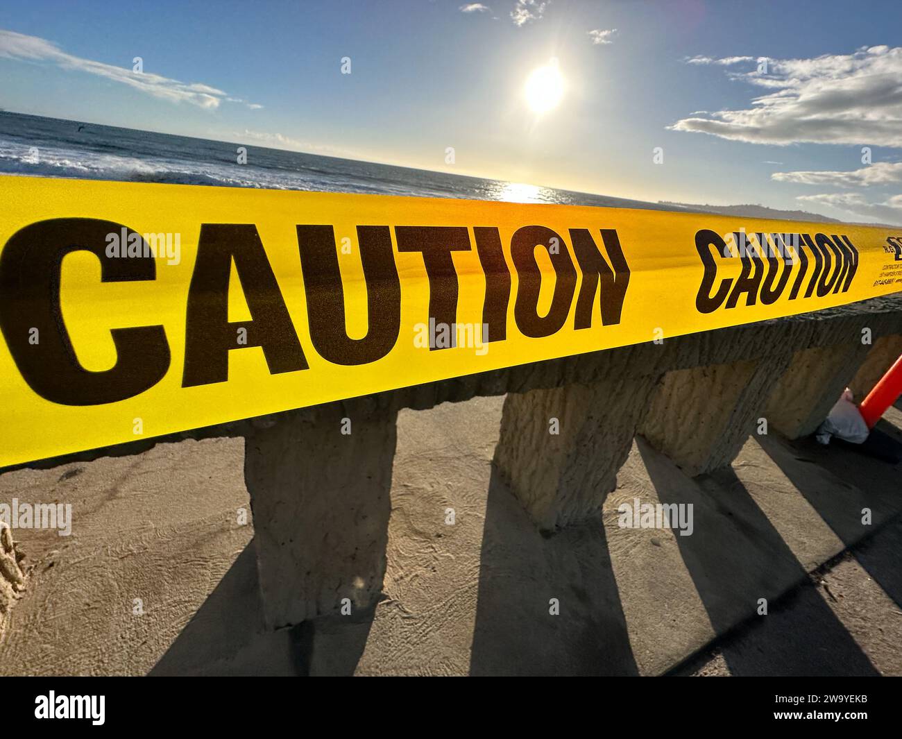 december-30-2023-montecito-california-u-s-a-yellow-caution-tape