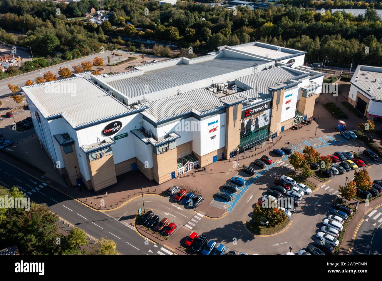 Aerial view of Cineworld Cinema in Sheffield Stock Photo - Alamy