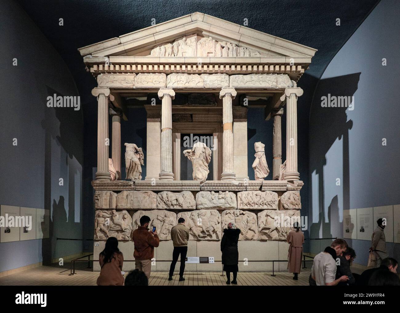 The Nereid Monument, sculptured tomb,  reconstructed eastern facade in the British Museum, London Stock Photo