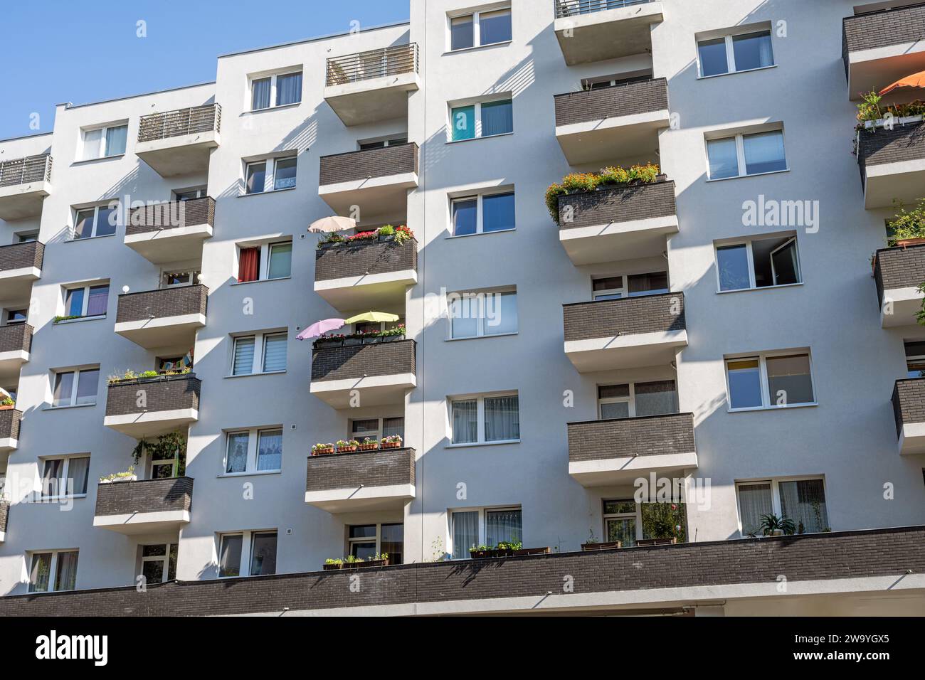 A social housing building seen in Berlin, Germany Stock Photo