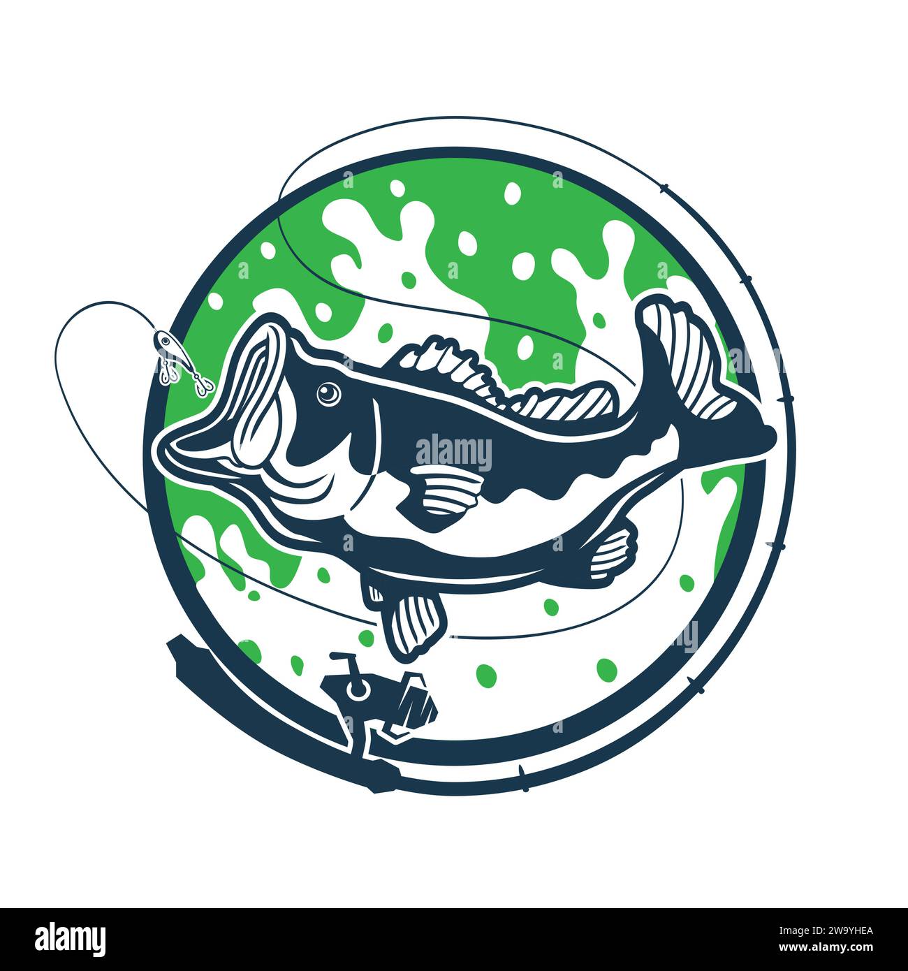 Fishing Largemouth Bass T-shirt Design Stock Vector (Royalty Free