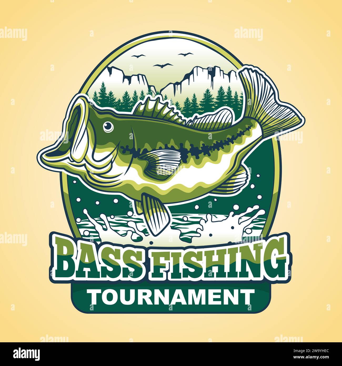 Bass Fishing Tournament Logo Design Stock Vector Image & Art - Alamy