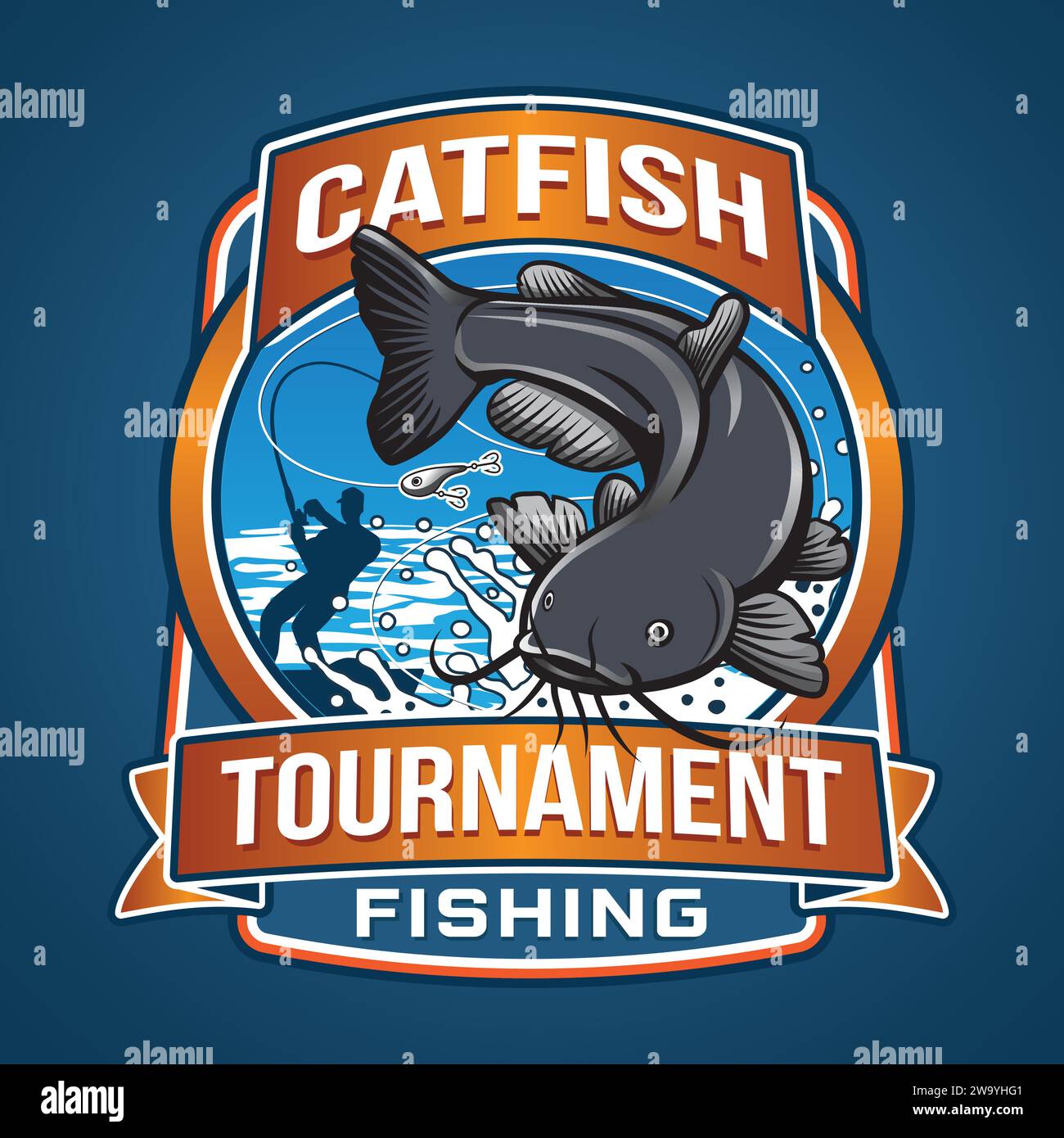 Catfish Fishing Mascot Logo Vector Design Stock Vector Image & Art Alamy