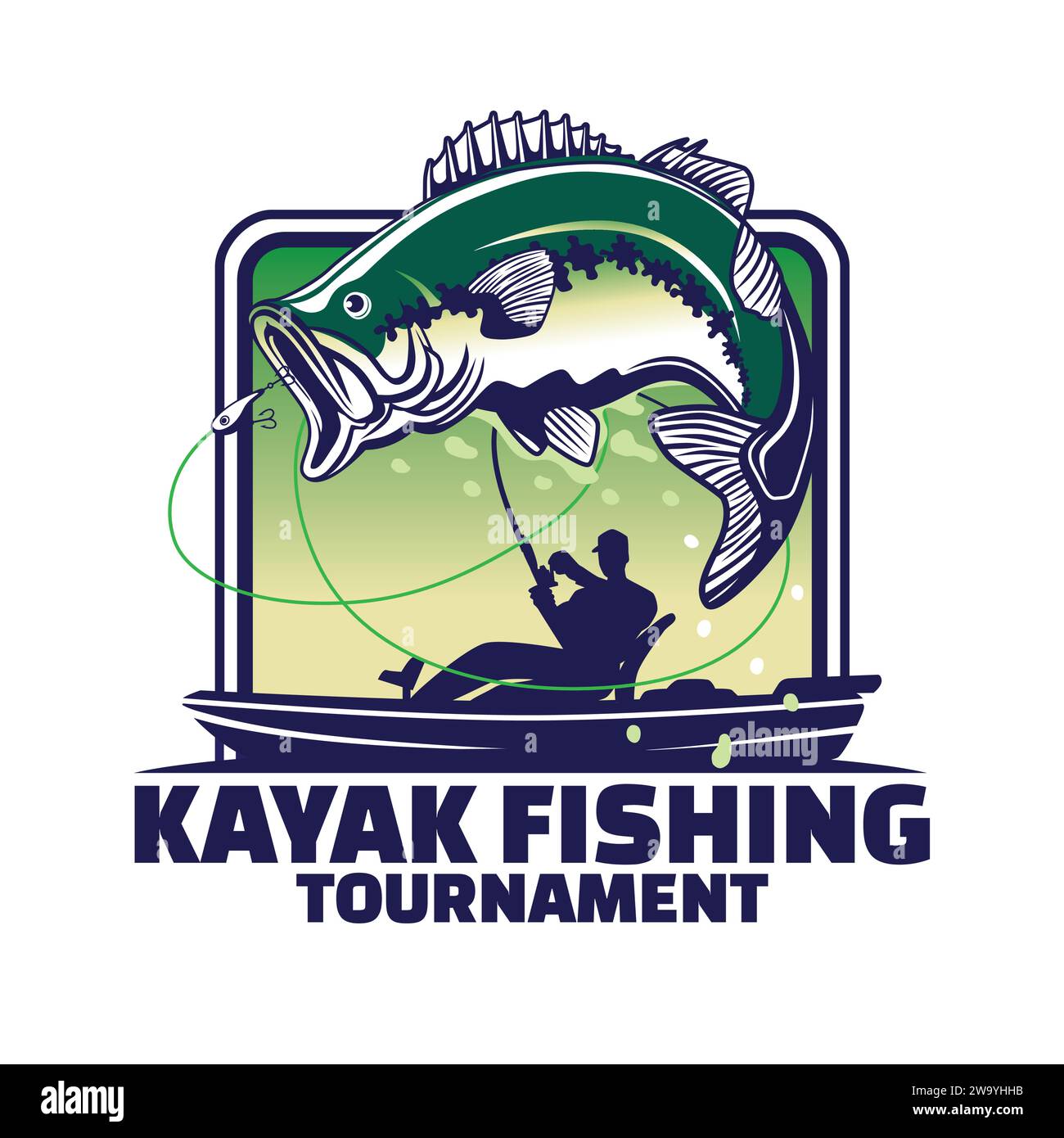 Kayak Fishing Tournament Mascot Logo Design Stock Vector Image & Art