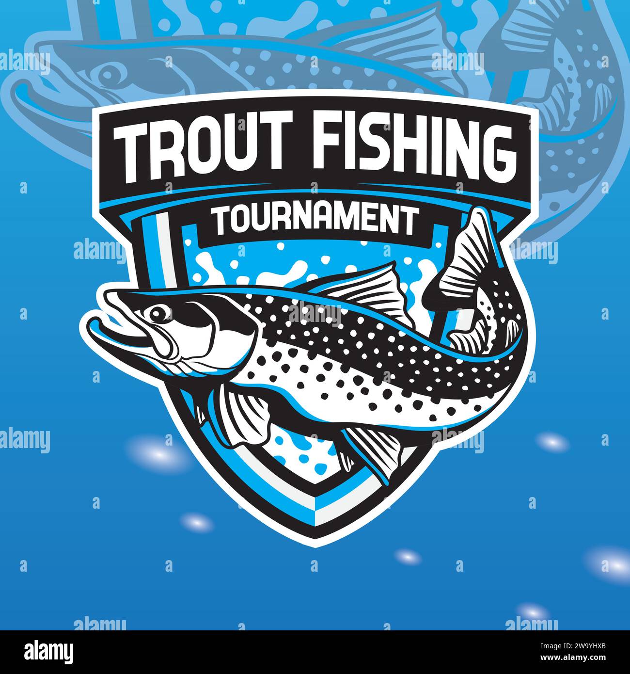 Trout Splash Fishing Logo Design Stock Vector Image & Art Alamy
