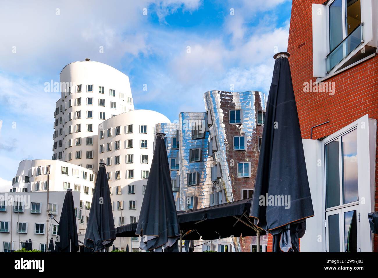 View of the modern buildings of the Media harbor in Düsseldorf, Germany Stock Photo