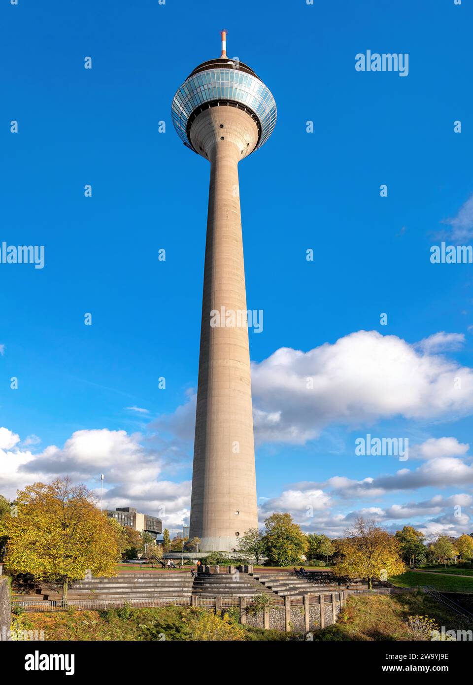 Rheintower in Media harbor on a sunny day in autumn, Düsseldorf, Germany Stock Photo