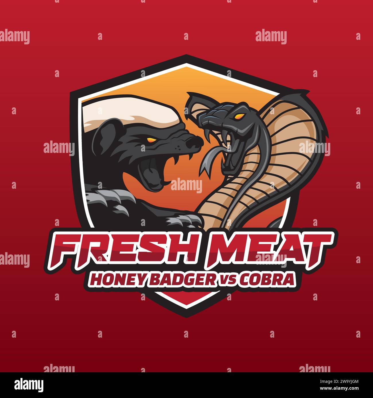 Honey badger vs cobra illustration design stock vector image art alamy
