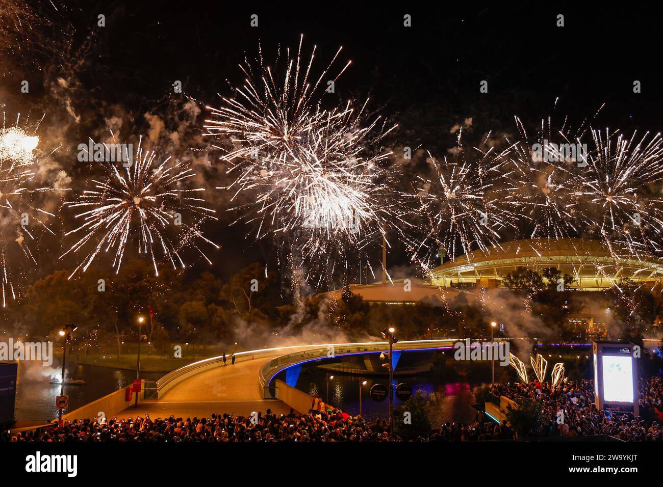Adelaide, Australia. 1st Jan 2024. Adelaide sees in the new year with an amazing fireworks