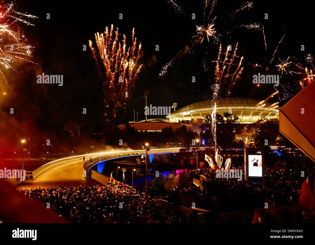 Adelaide, Australia. 1st Jan 2024. Adelaide sees in the new year with an amazing fireworks