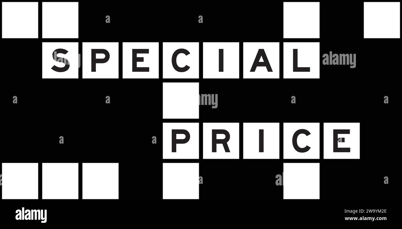 Alphabet letter in word special price on crossword puzzle background Stock Vector Image & Art
