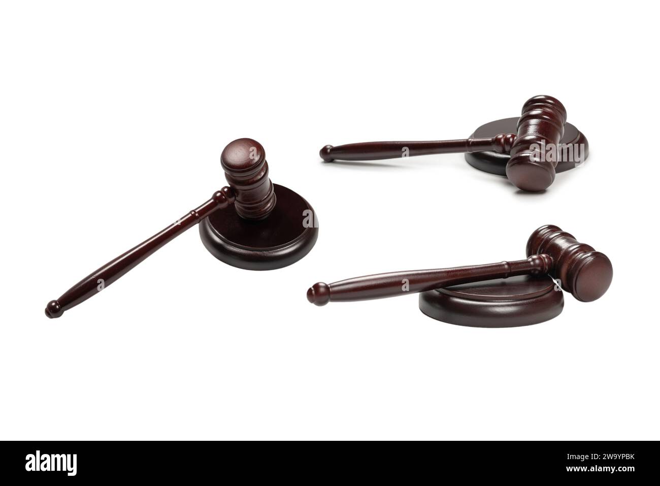 Judge Instrument Wooden judge gavel and soundboard isolated on a white background ...
