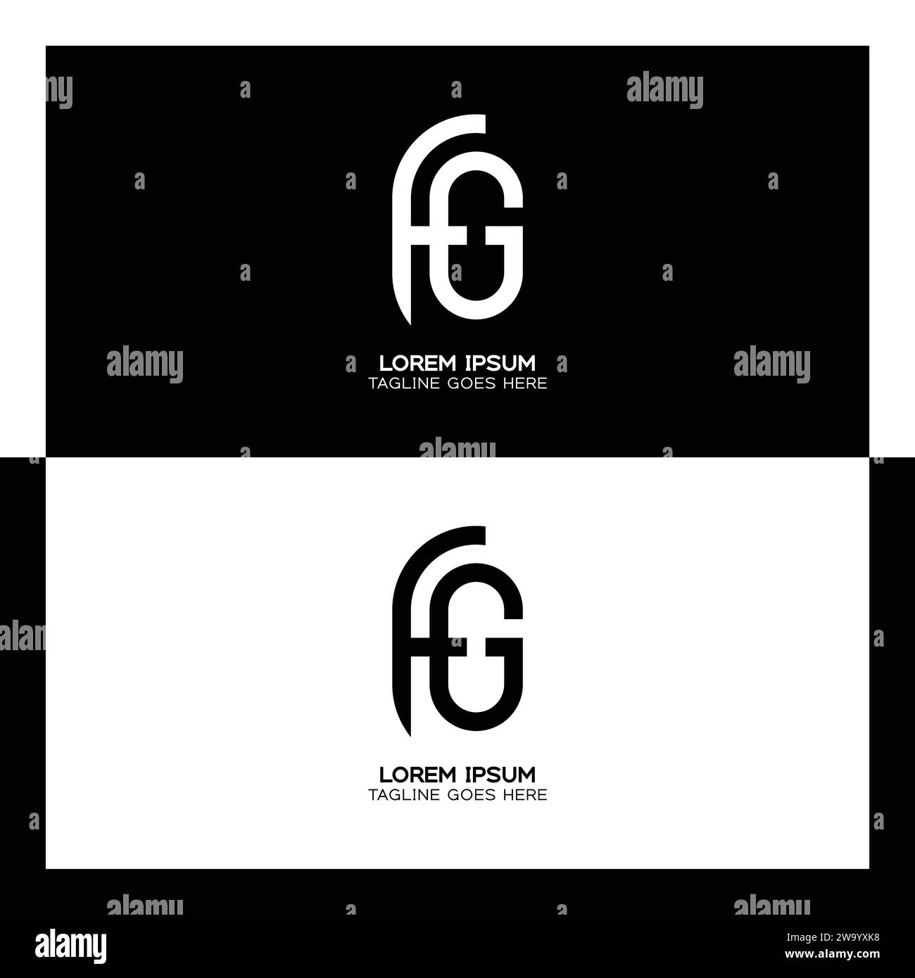 FG initial letters linked elegant logo. letter F and G pattern design monogram Stock Vector
