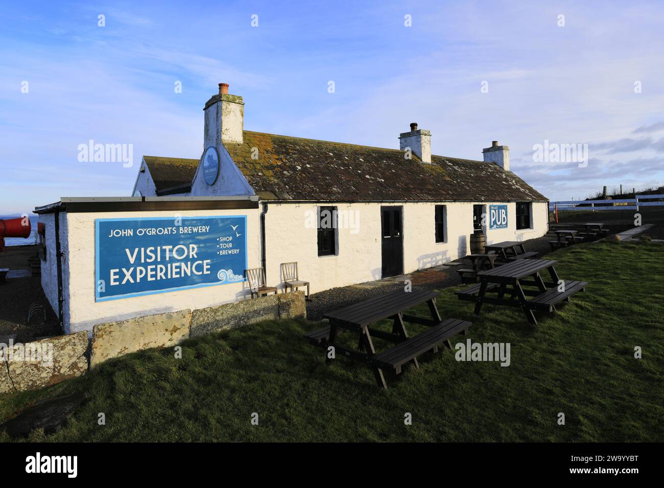 The Brewery at John O Groats village, North coast of Caithness, Scotland, UK Stock Photo