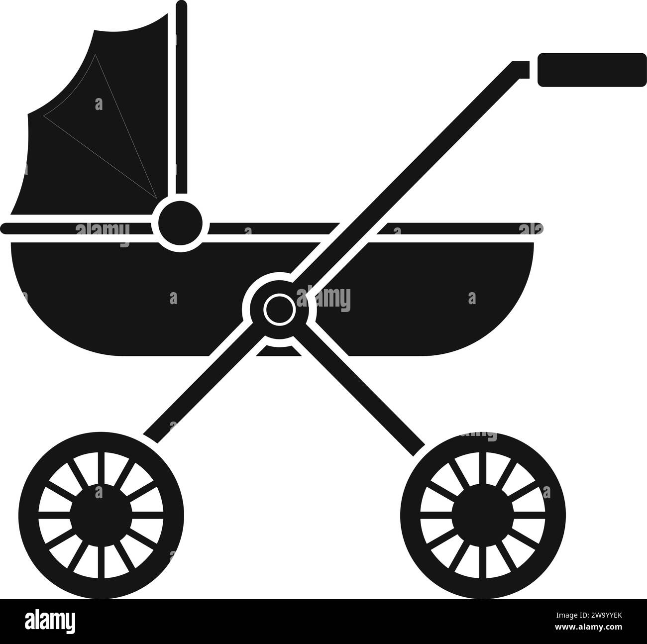 Black and top white pram