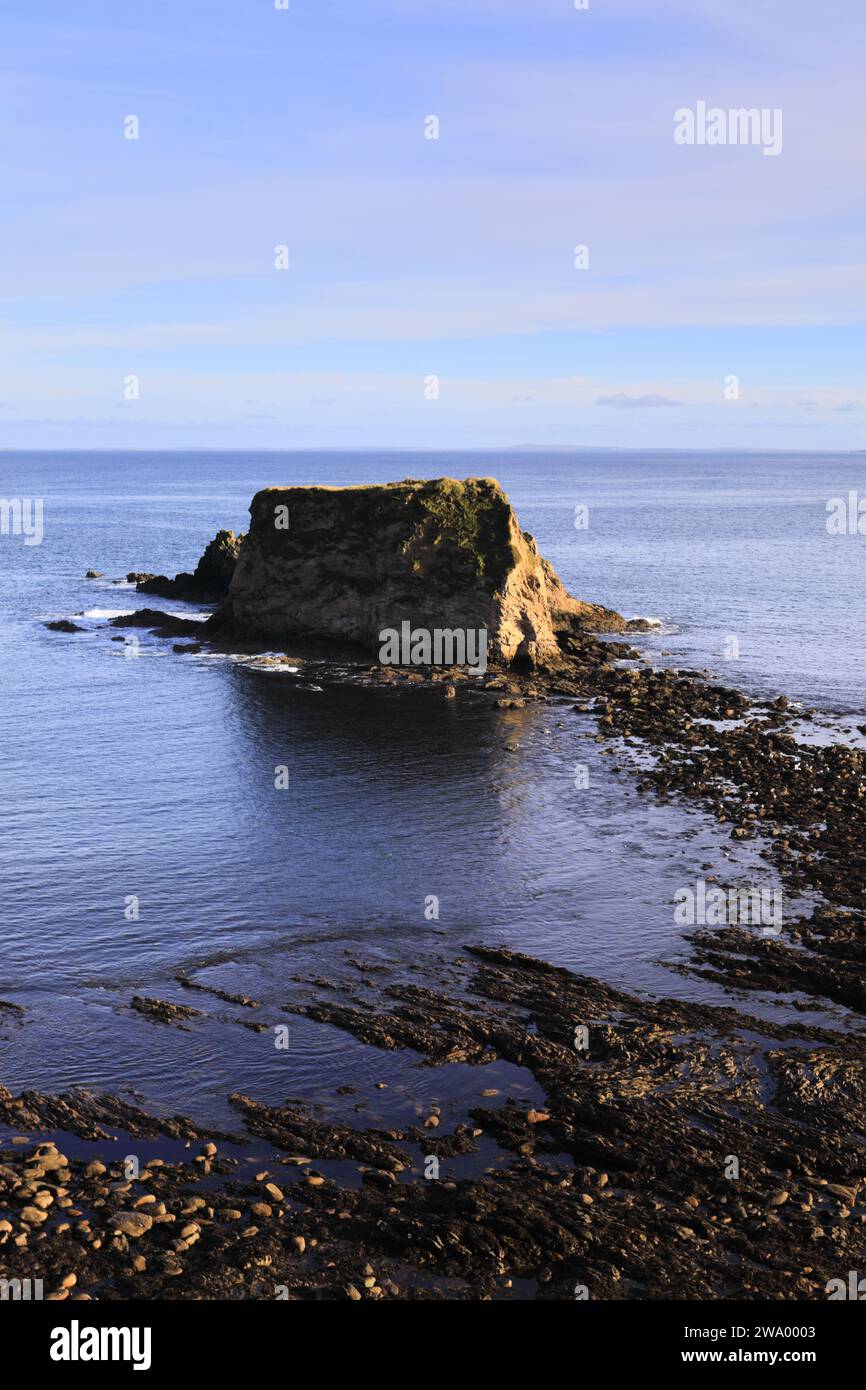 View over the Cleet of Brough rocks, Brough village, Caithness