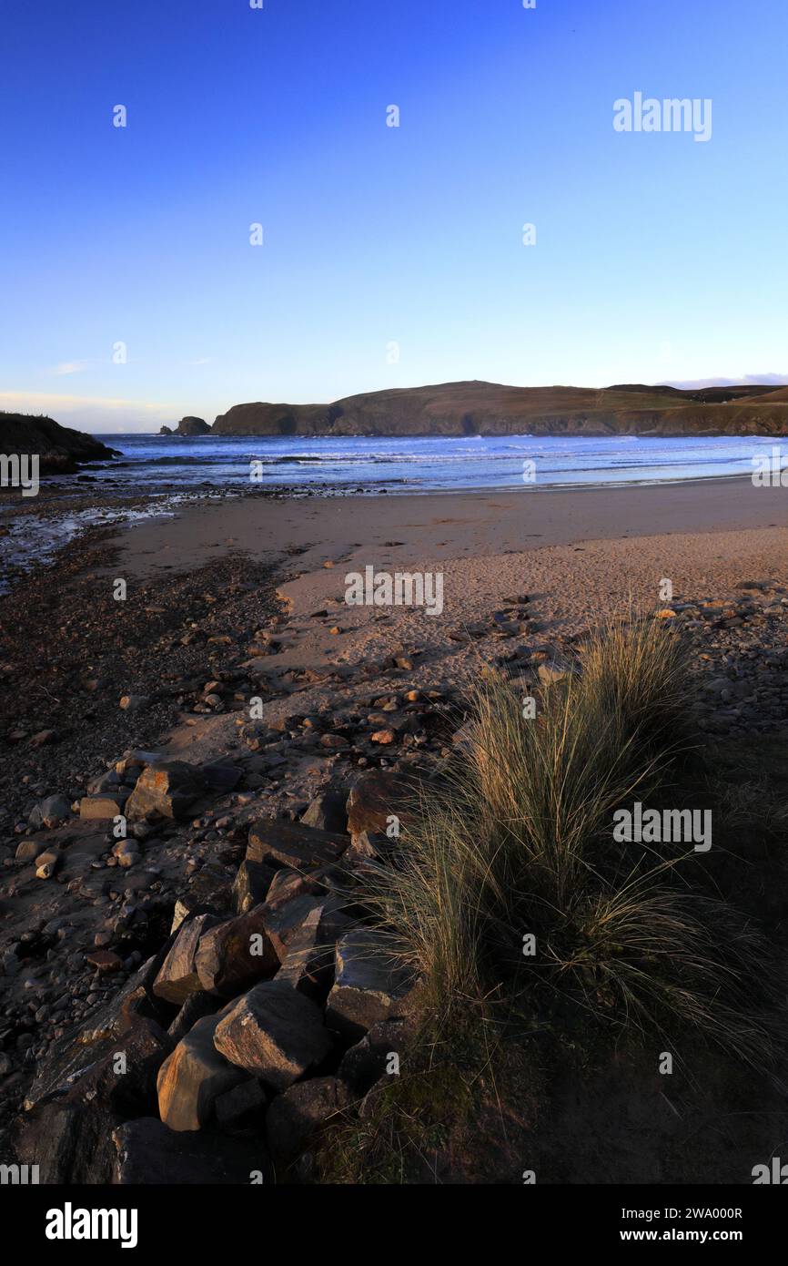 The big sandy beach at Farr Bay, Bettyhill village, Sutherland, Scotland, UK Stock Photo