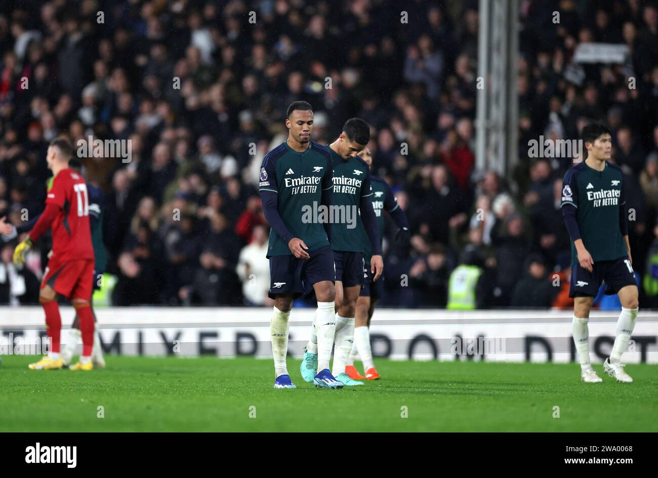 Arsenal's Eddie Nketiah dejected following the Premier League match at Craven Cottage, London. Picture date: Sunday December 31, 2023. Stock Photo