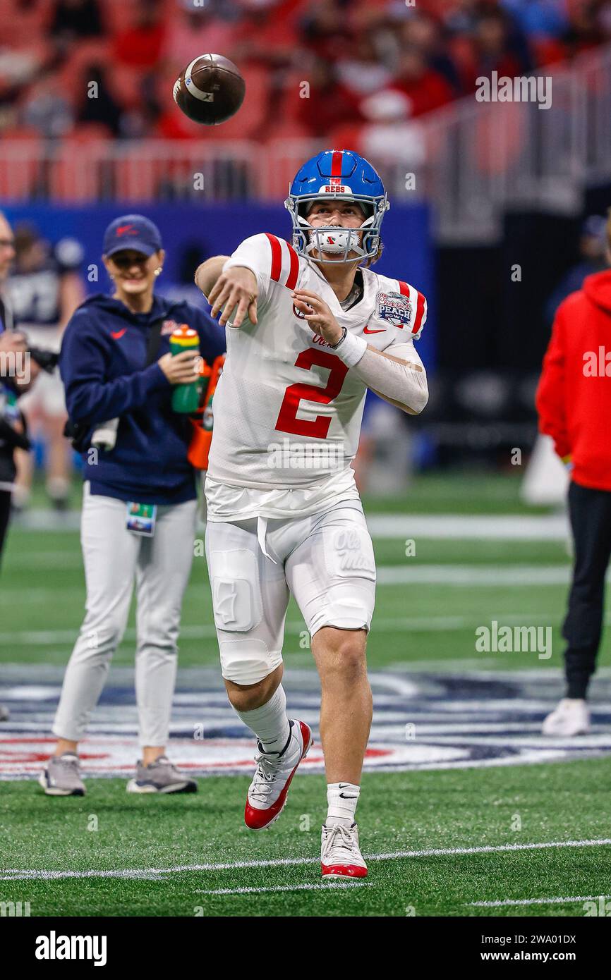 December 30, 2023: Jaxson Dart Of Ole Miss Prior To The Chick-fil-A ...