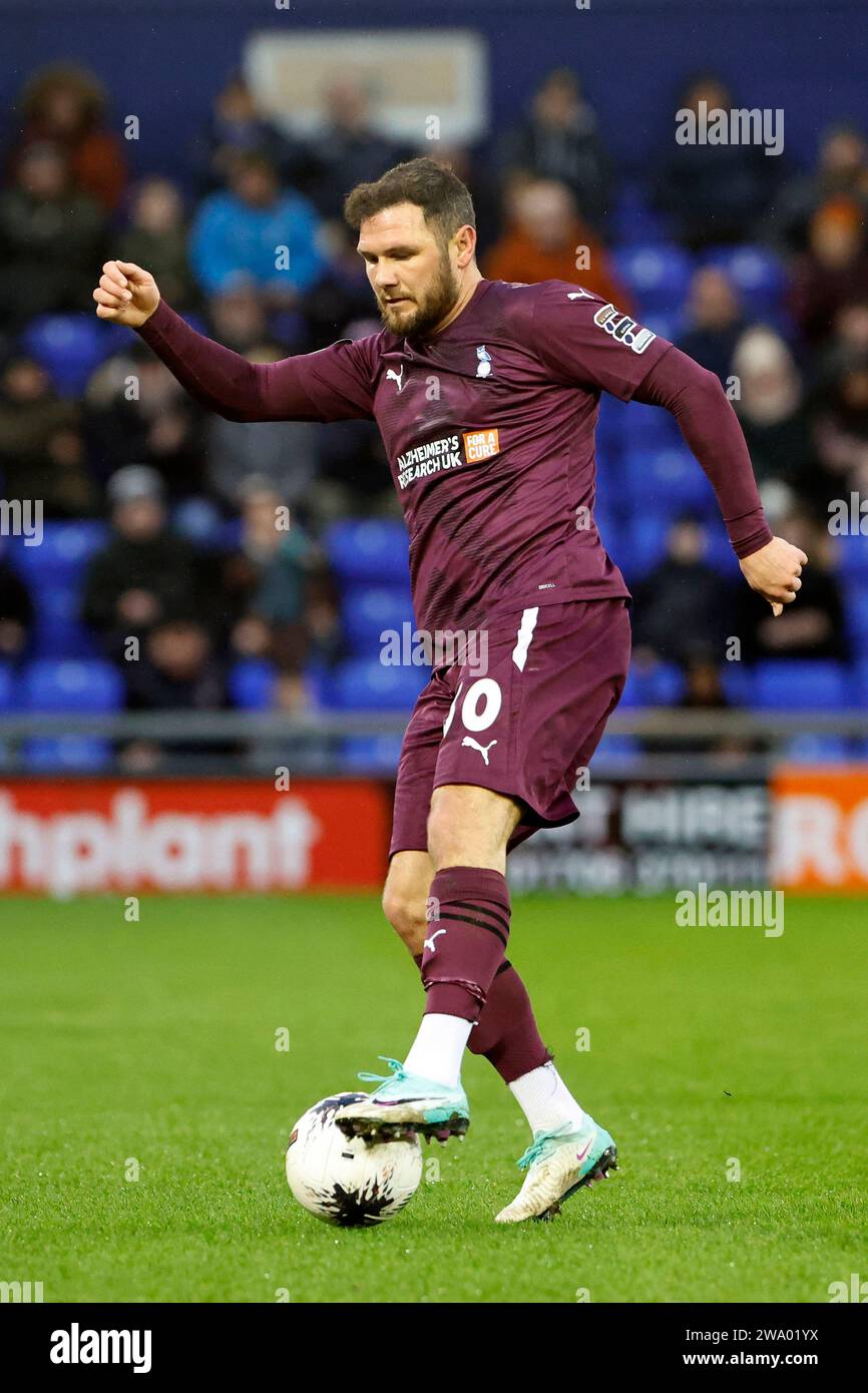 James Norwood of Oldham Athletic Association Football Club is playing during the Vanarama National League match between Oldham Athletic and Hartlepool United at Boundary Park, Oldham on Saturday 30th December 2023. (Photo: Thomas Edwards | MI News) Stock Photo