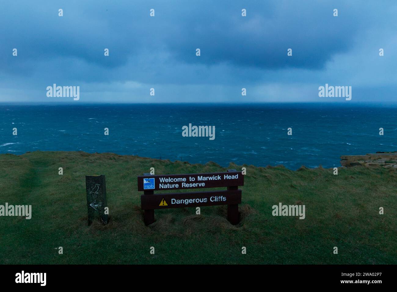 Cliffs at Marwick Head, Orkney Isles Stock Photo