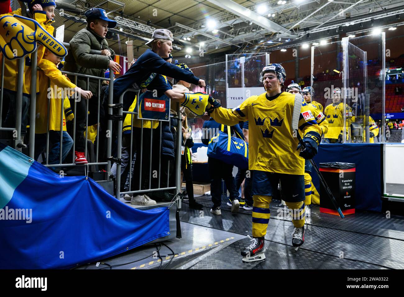 Otto Stenberg of, Sweden. , . after the 2025 IIHF World Junior