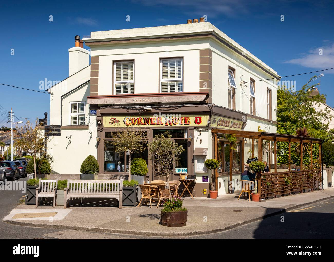 Ireland, Dublin, Dalkey, Coliemore Road, Corner Note Cafe Stock Photo
