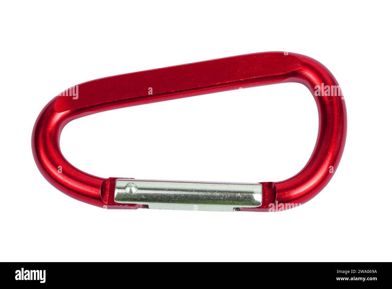 Climbing carabiner clip on isolated white background Stock Photo Alamy
