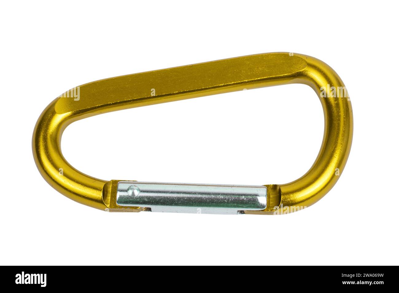 Climbing carabiner clip on isolated white background Stock Photo Alamy