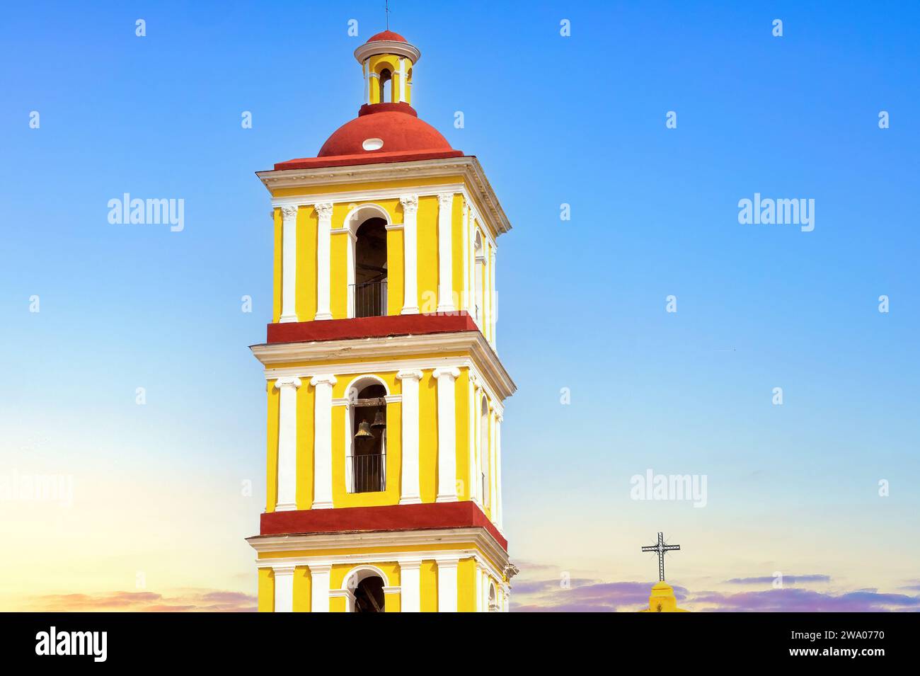 REMEDIOS, CUBA: Colonial catholic church named Saint John the Baptist Stock Photo