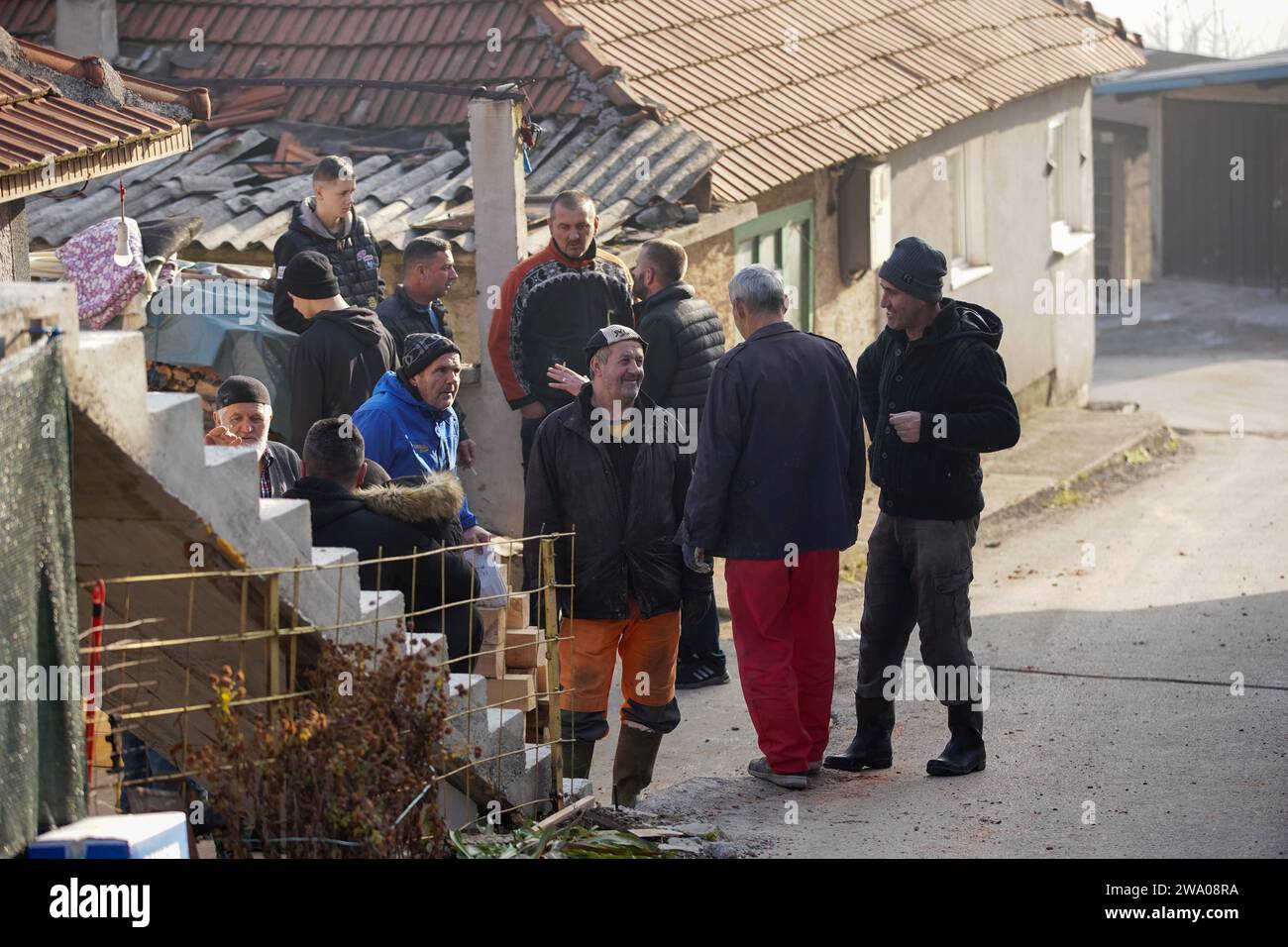 Zenica, Bosnia And Herzegovina. 31st Dec, 2023. People gather after an