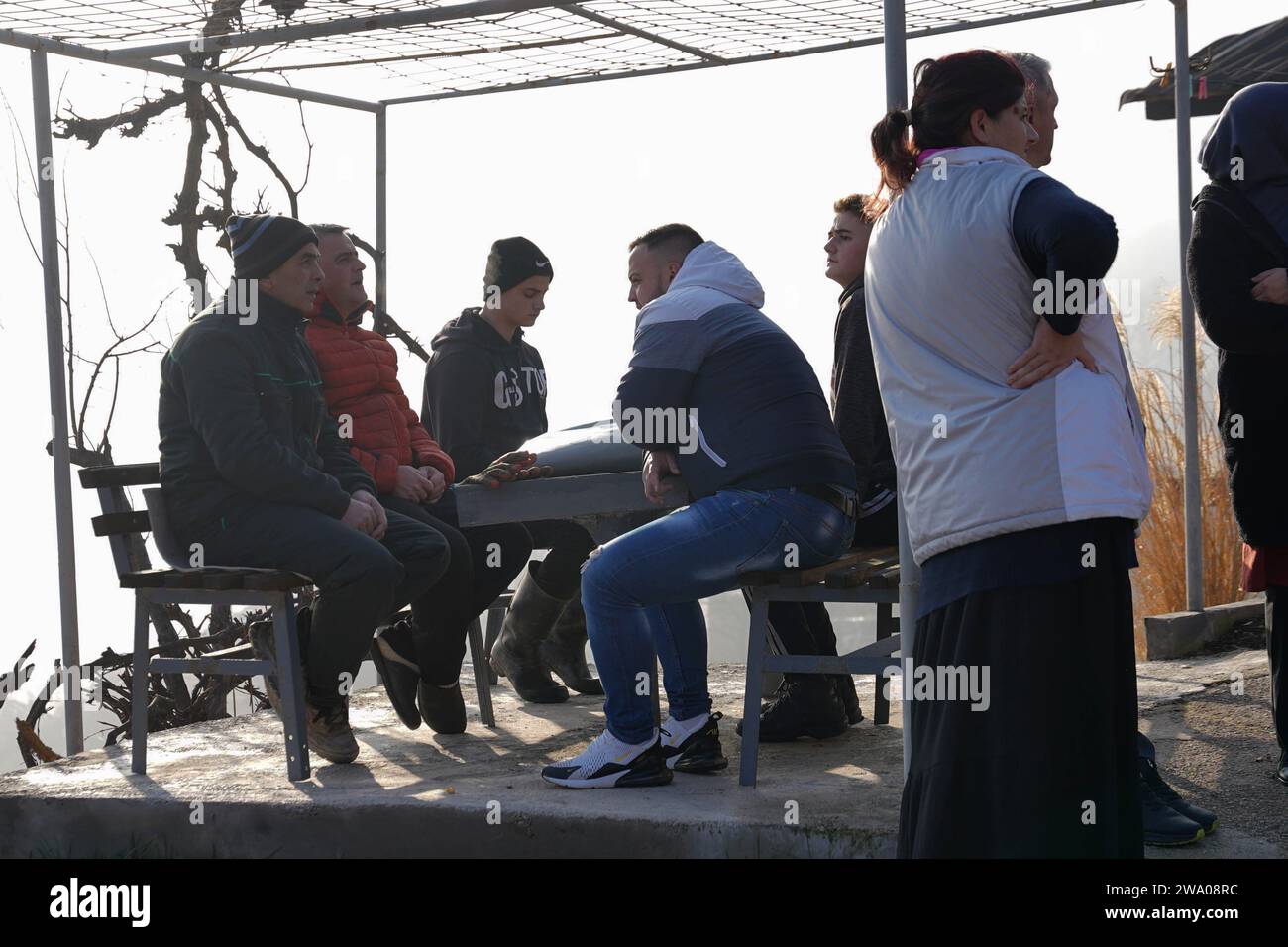 Zenica, Bosnia And Herzegovina. 31st Dec, 2023. People gather after an