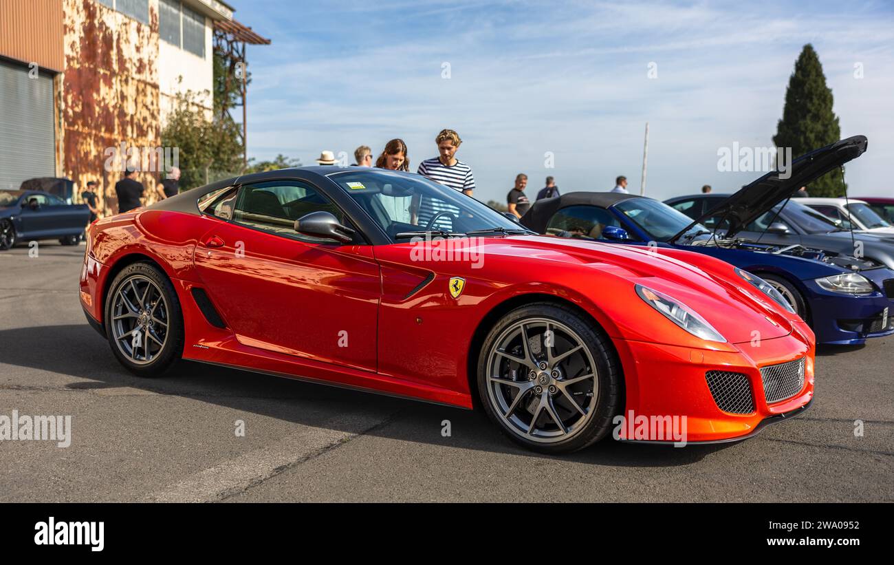 Ferrari 599 GTO, on display at the Bicester Heritage Scramble on 8th October 2023. Stock Photo