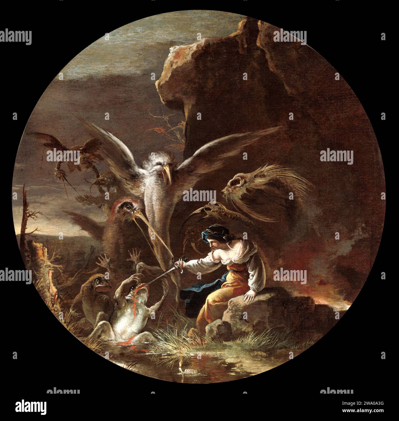 Scenes of Witchcraft: Morning  by Salvator Rosa  c. 1645–1649 Stock Photo