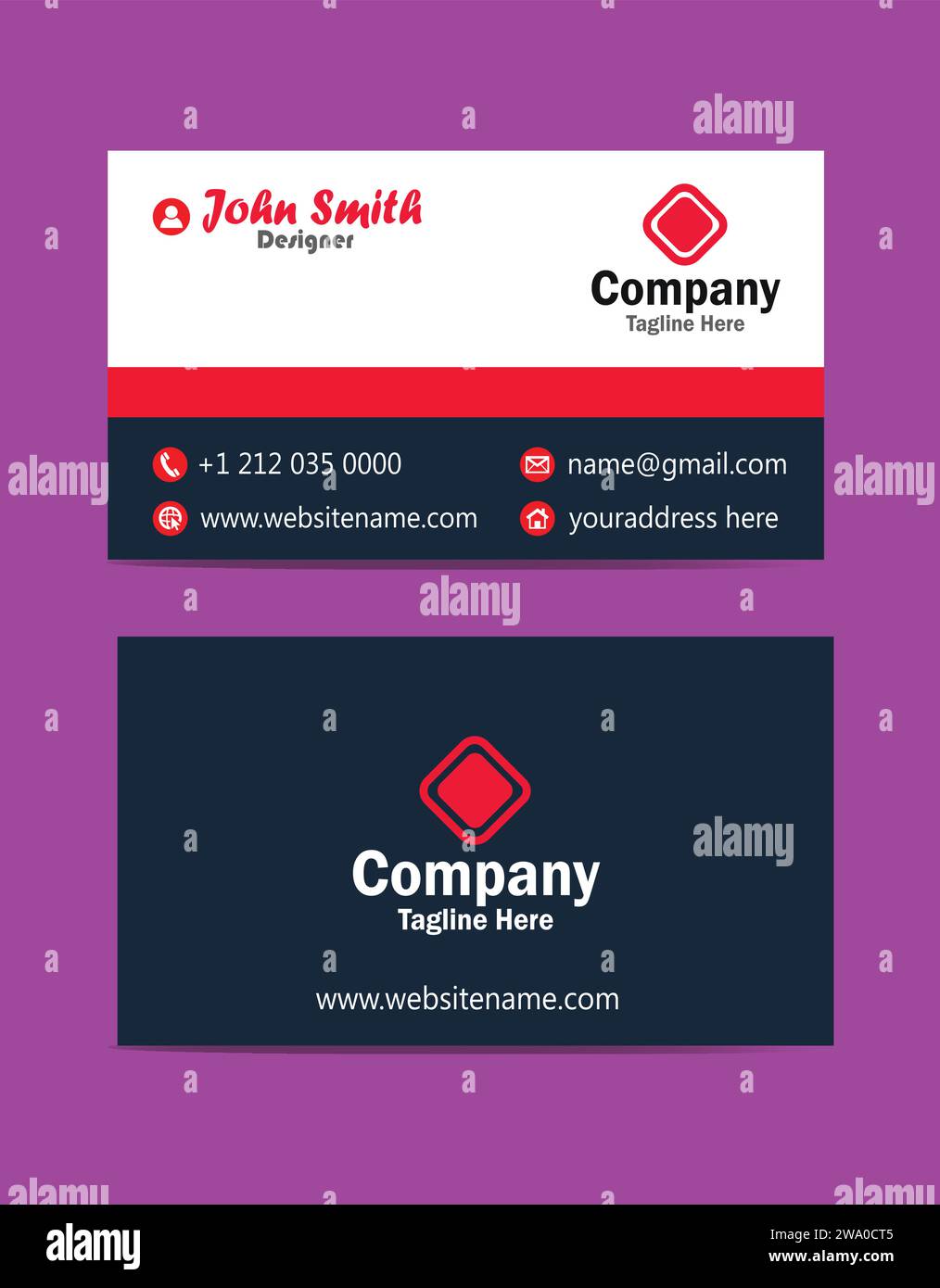 Modern and clean professional business card template c company Stock Vector