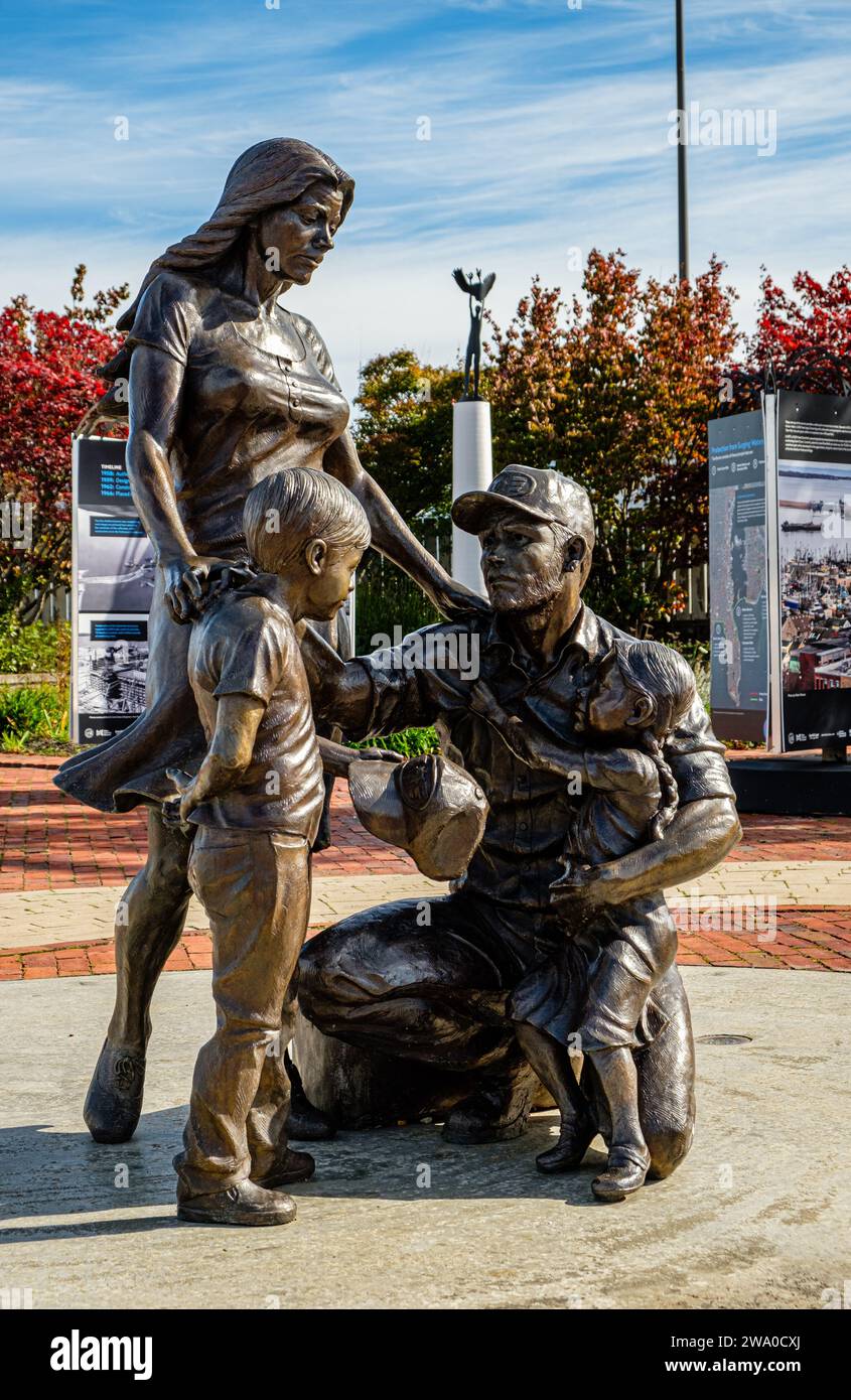 Fishermens Tribute Monument, Tonneson Park, MacArthur Drive, New Bedford, Massachusetts Stock Photo