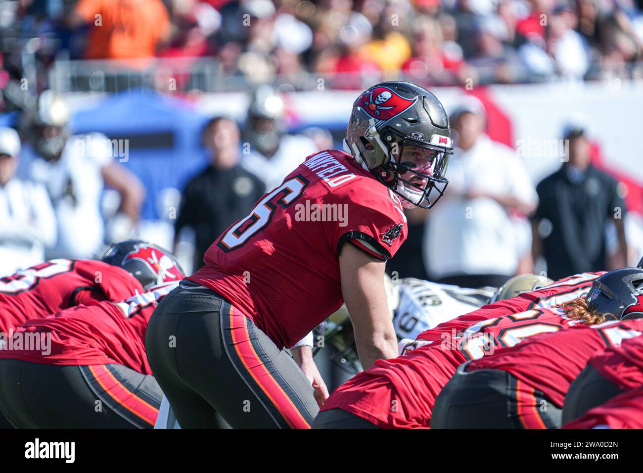 Tampa Bay, Florida, USA, December 31, 2023, Tampa Bay Buccaneers quarterback Baker Mayfield 6