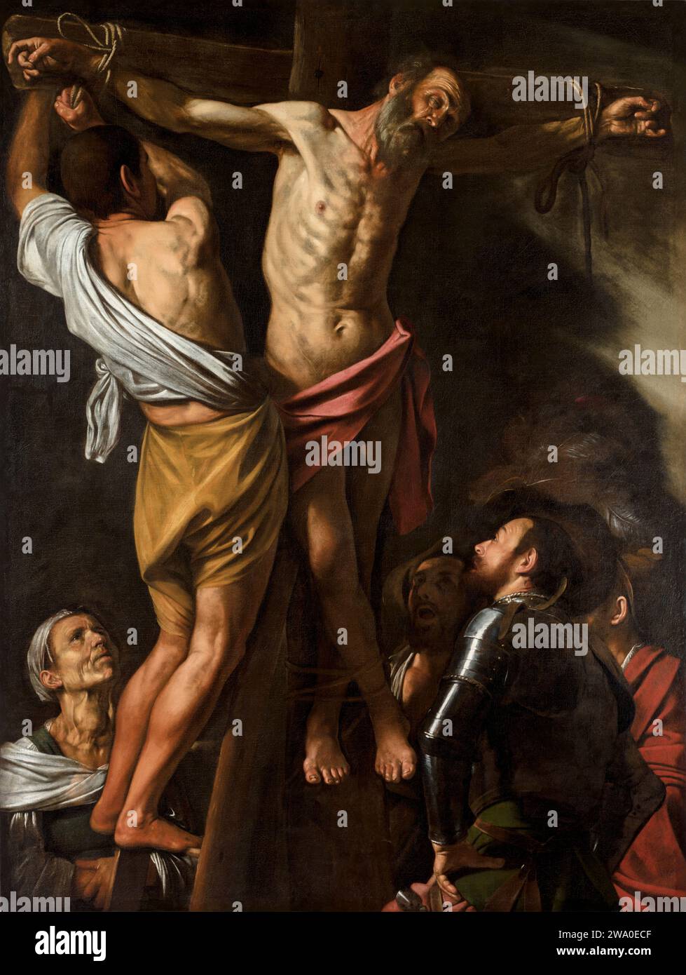The Crucifixion of Saint Andrew. Caravaggio. 1606–7. Stock Photo